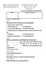 Đề khảo sát chất lượng đầu môn Sinh học 7 - Năm học 2021-2022